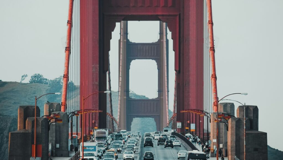 Golden Gate Bridge with haze in the air