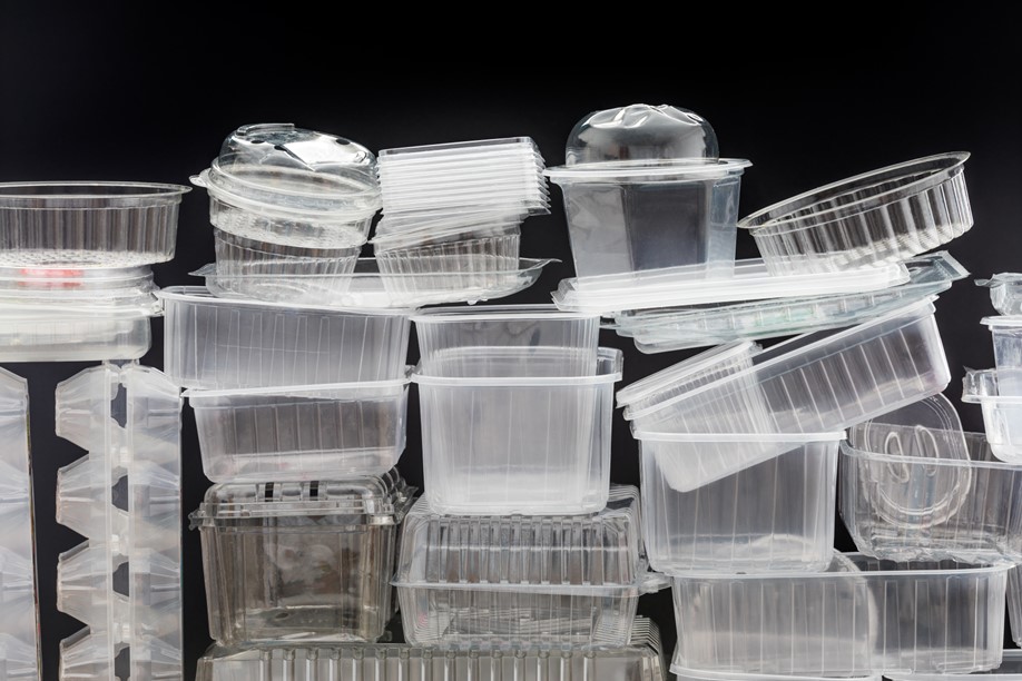 Pile of plastic takeout containers
