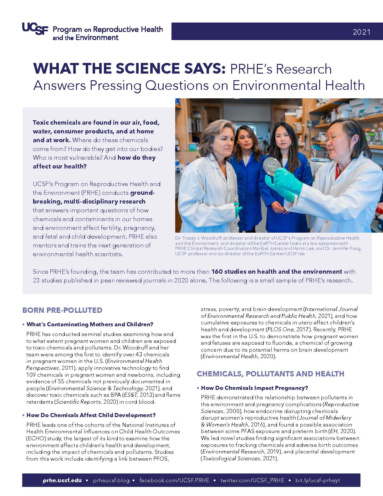 Cover of PRHE Research program one-pager