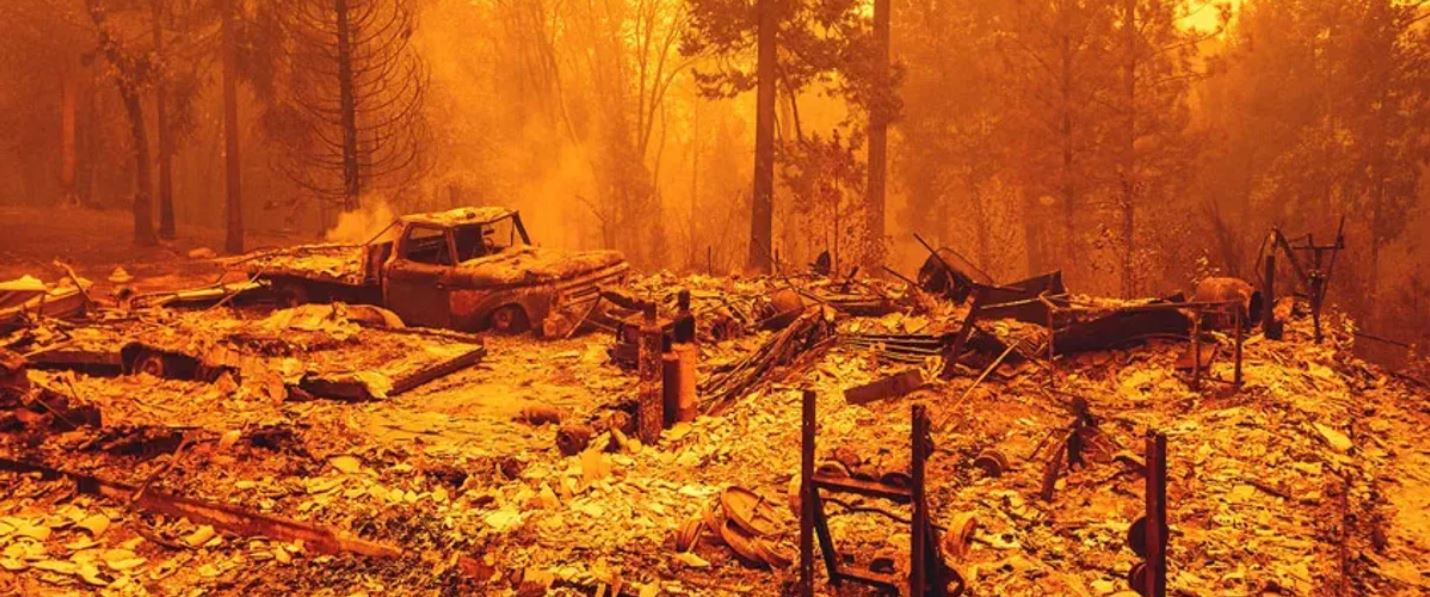 House burned down from wildfire