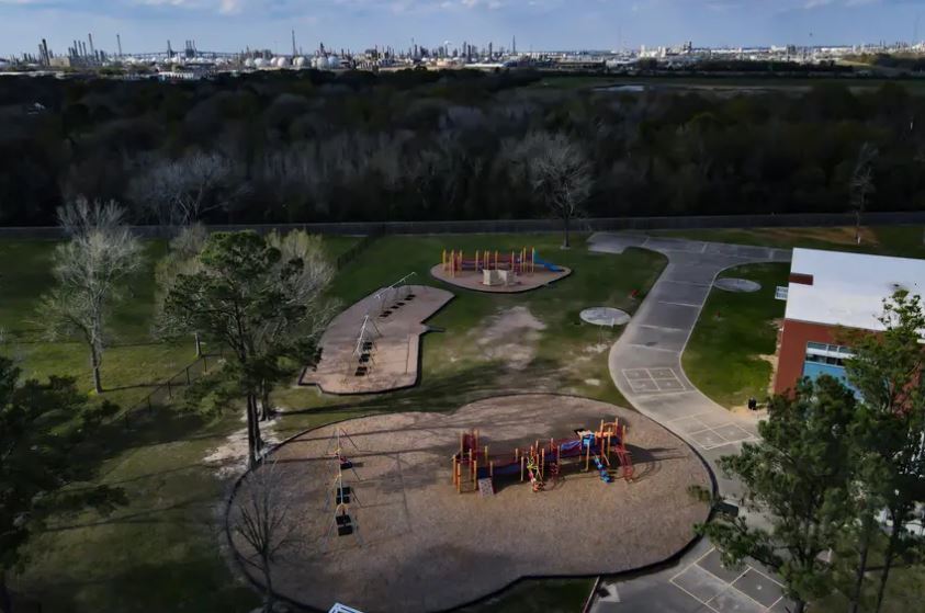 Playground next to a chemical plant