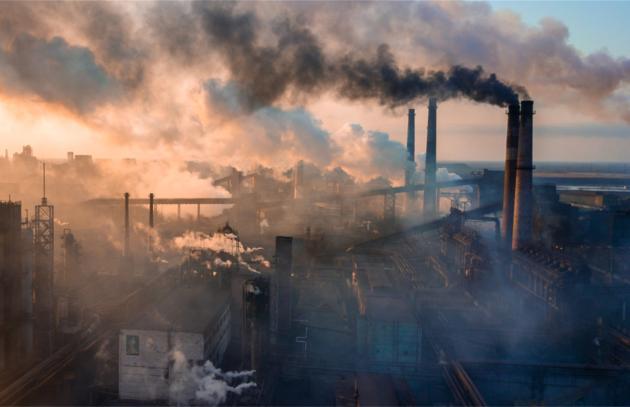 Smokestacks at a factory