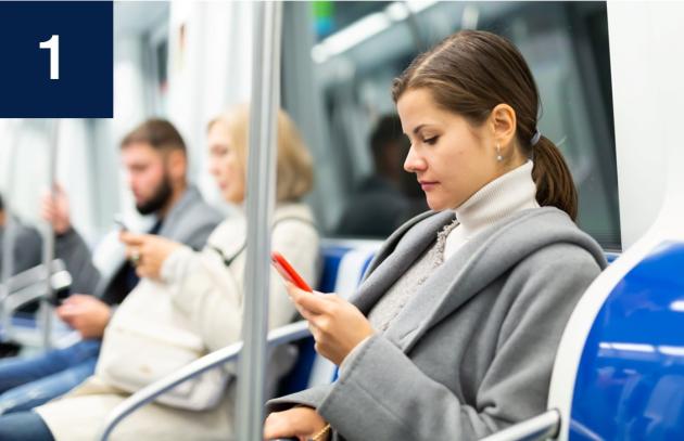 Woman on public transportation