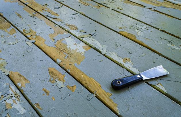 Deck with peeling paint