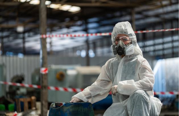 Factory worker in PPE