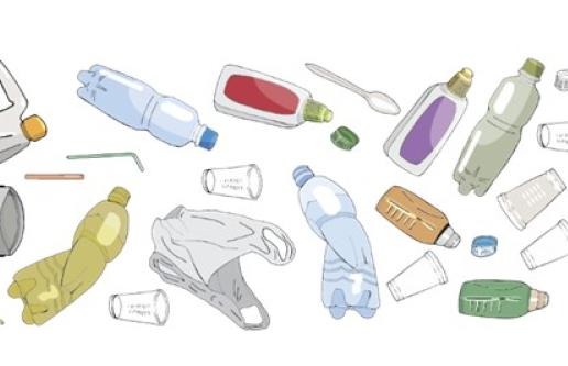 Plastic garbage illustration