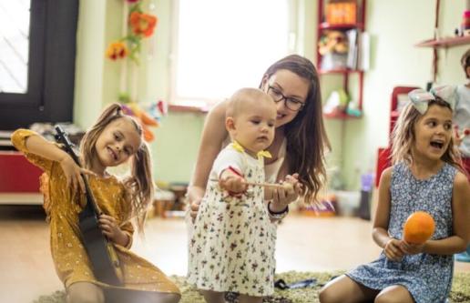 Children together in play room