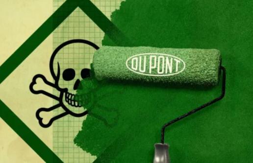 Paint roller on toxic symbol