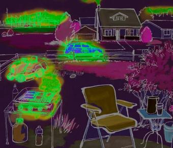 Illustration of house and yard