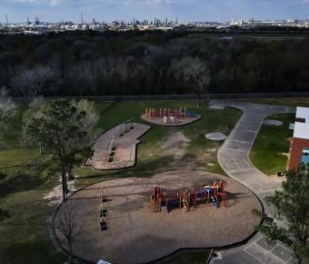 Playground next to a chemical plant