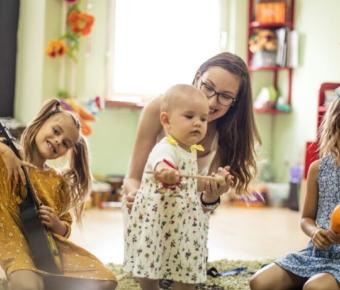 Children together in play room